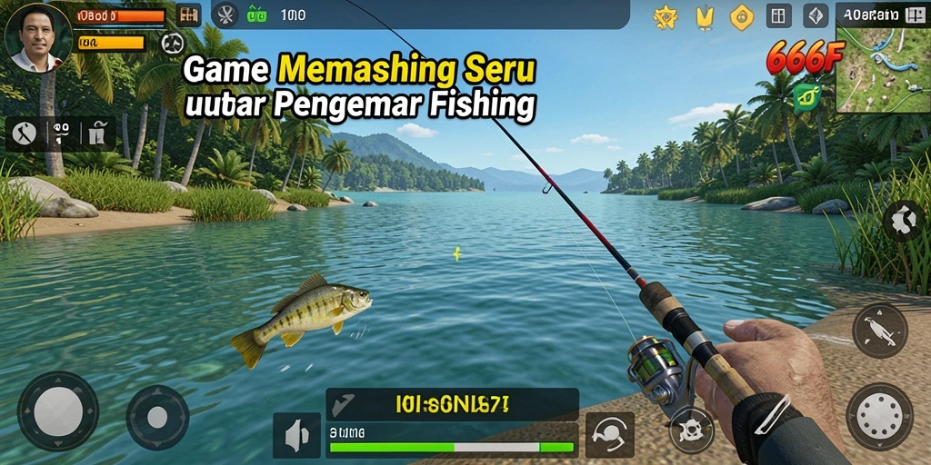 Gameplay memancing yang mendebarkan di 666F dengan berbagai ikan menanti.