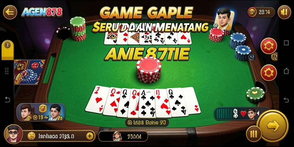 Screenshot utama AGEN878 menampilkan aksi seru permainan Gaple.