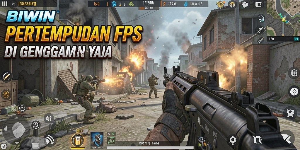 Gameplay seru BIWIN dengan aksi tembak-menembak yang mendebarkan.