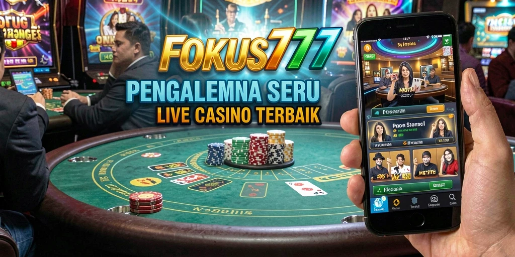 Gameplay Live Casino yang mengasyikkan di FOKUS777 dengan dealer langsung.