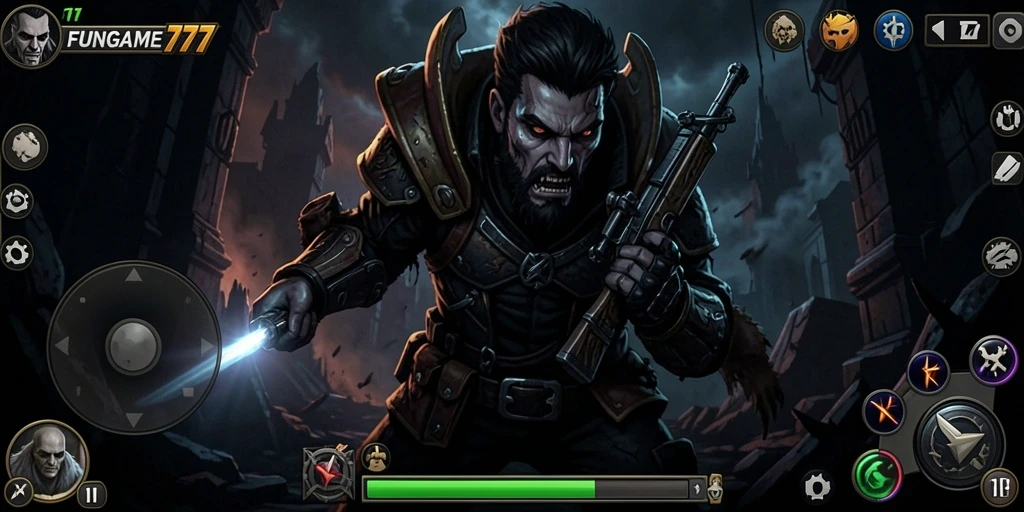 Screenshot gameplay <strong>FUNGAME777</strong> menampilkan suasana horror yang mencekam.