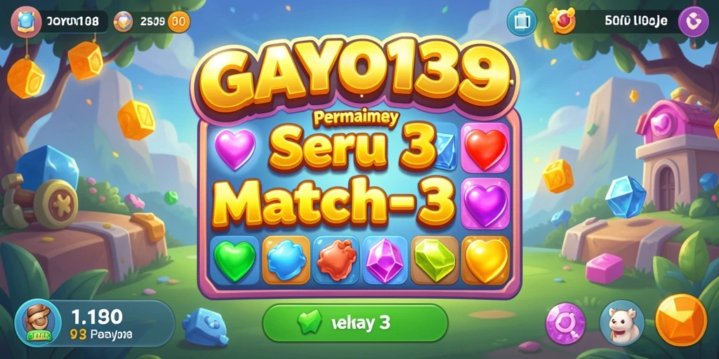 Tampilan gameplay seru GAYO138 dengan permata berwarna-warni.
