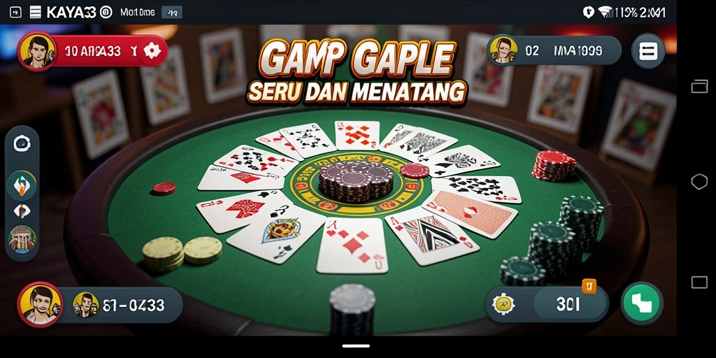 Screenshot gameplay KAYA33 menampilkan aksi seru permainan Gaple.