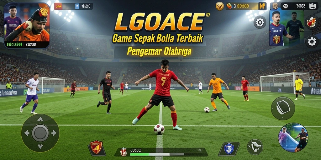 Gameplay LGOACE menampilkan aksi sepak bola yang intens dan mengasyikkan.