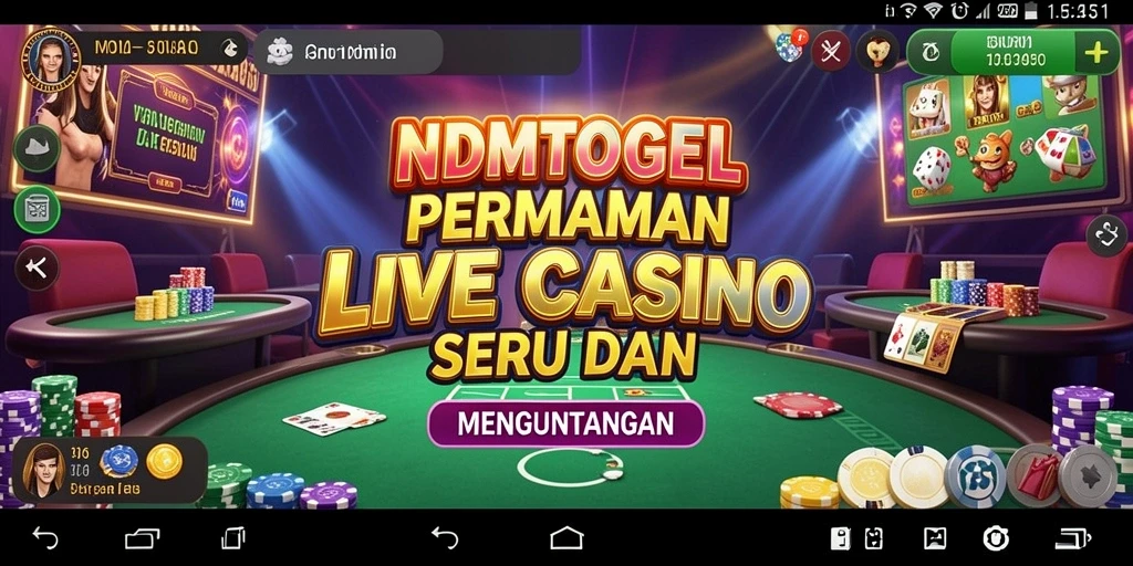 Tampilan gameplay seru NDMTOGEL dalam permainan Live Casino.