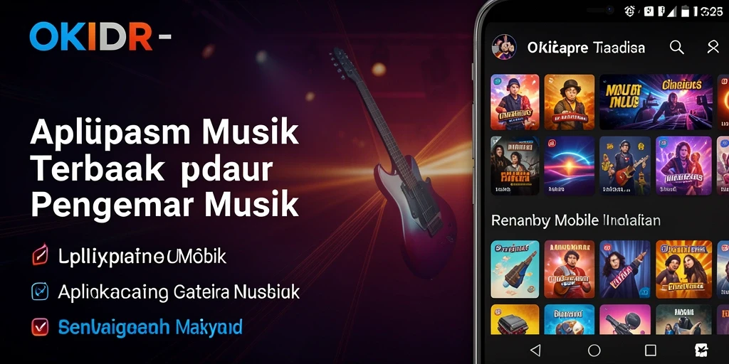 Screenshot utama OKIDR menampilkan antarmuka permainan musik yang interaktif dan menarik.