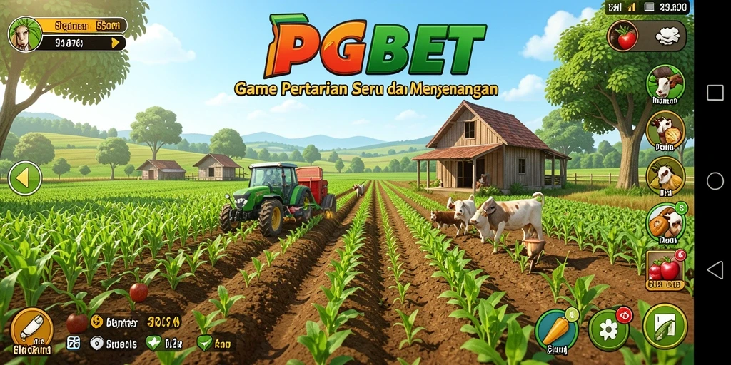 Screenshot gameplay PGBET menampilkan suasana ladang yang hidup.