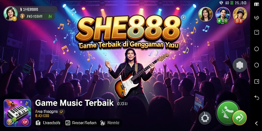 Tampilan gameplay <strong>SHE888</strong> dengan berbagai pilihan lagu yang menarik.