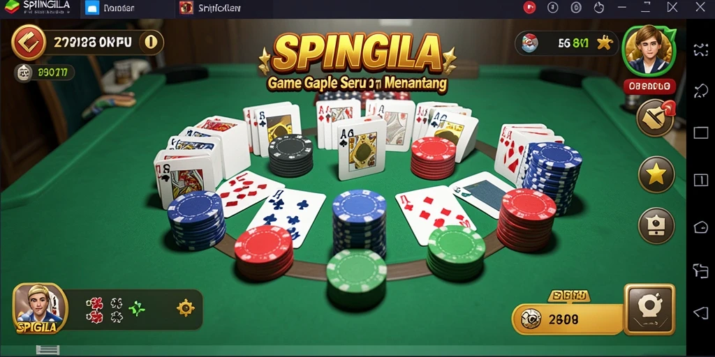 Screenshot gameplay SPINGILA yang menunjukkan keseruan bermain Gaple.
