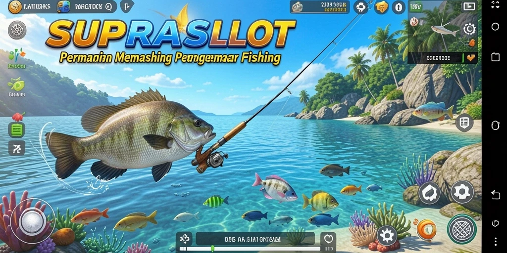 Tampilan gameplay SUPRASLOT dengan pengalaman memancing yang seru dan menantang.