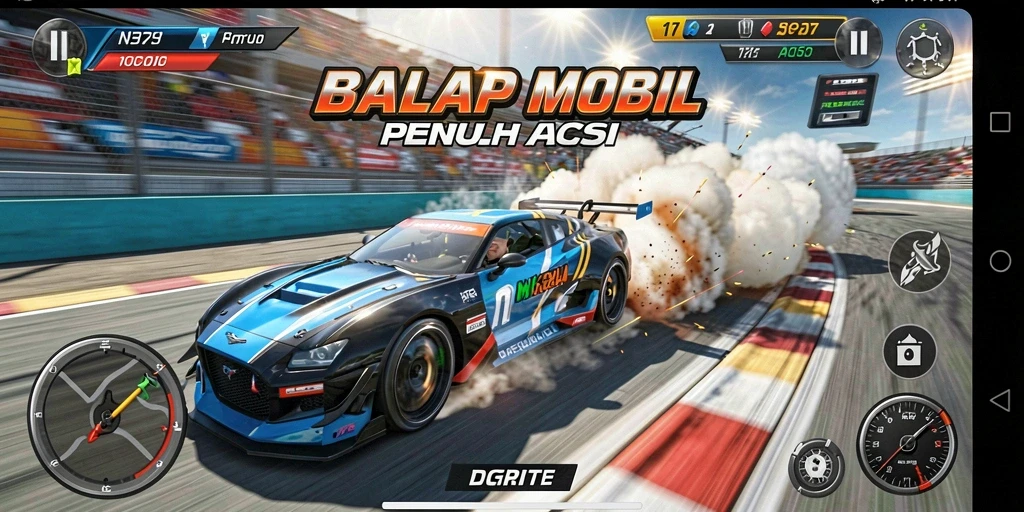 Tampak aksi balapan seru dalam V07 dengan mobil kustom.