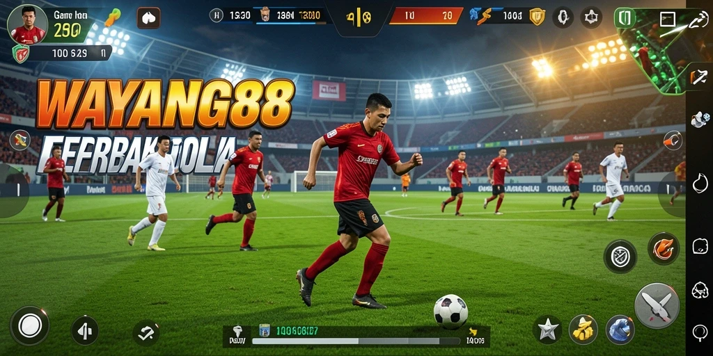 Screenshot gameplay WAYANG88 dengan suasana stadion yang ramai.